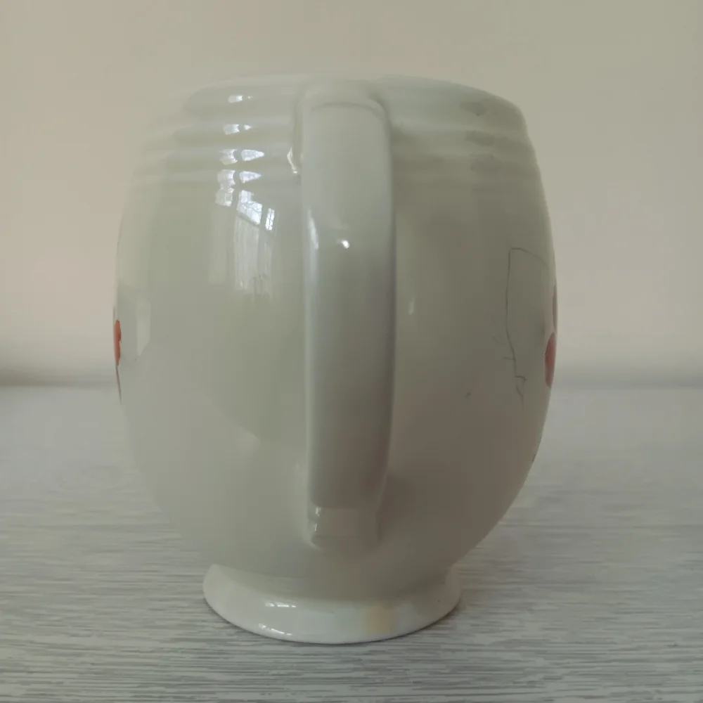 Hall's Kitchenware Vintage 1930s Pale Yellow Wild Poppy & Wheat Ceramic Pitcher